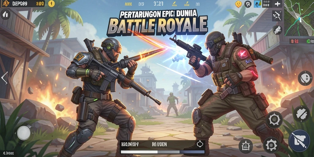 Tampilan gameplay DEPO89 yang mendebarkan dalam pertarungan Battle Royale.