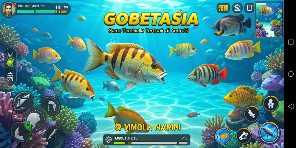 Screenshot gameplay GOBETASIA menampilkan aksi menembak ikan yang seru.