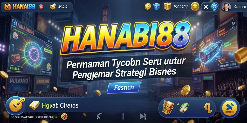 Tampilan gameplay <strong>HANABI88</strong> dengan elemen manajemen bisnis yang menarik.