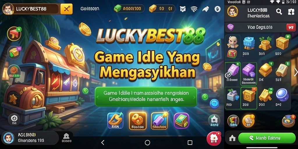 Tampilan gameplay LUCKYBEST88 dengan aktivitas Idle yang menarik.