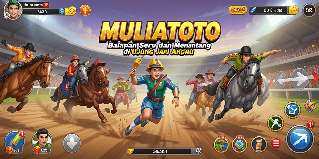 Tampilan seru dari gameplay balapan MULIATOTO yang mendebarkan.