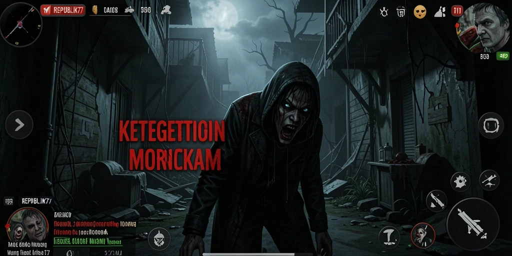 Screenshot utama menunjukkan gameplay horor yang menegangkan di REPUBLIK77.